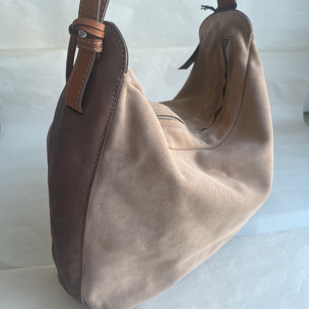 NWT Furla Medium Beige Brown Tan Shoulder Hobo Leather Casual Bag Purse - Picture 10 of 13